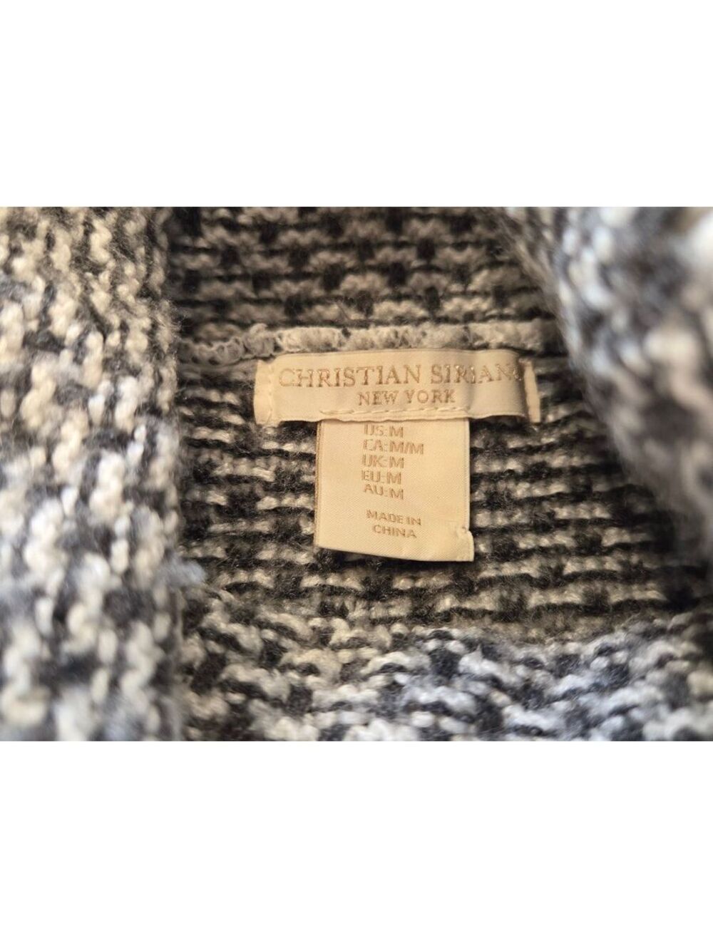 Christian Siriano New York Black and White Turtleneck Sweater Size M - Picture 4 of 7